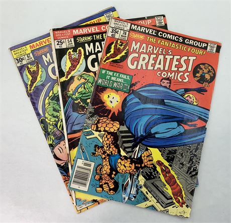 Three 25 cent, 30 cent & 35 cent Marvel’s Greatest Comic Books