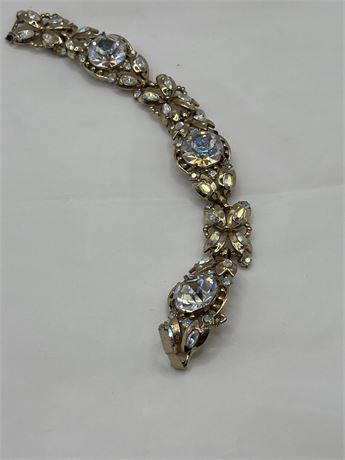 Vintage chunky rhinestone, goldtone bracelet