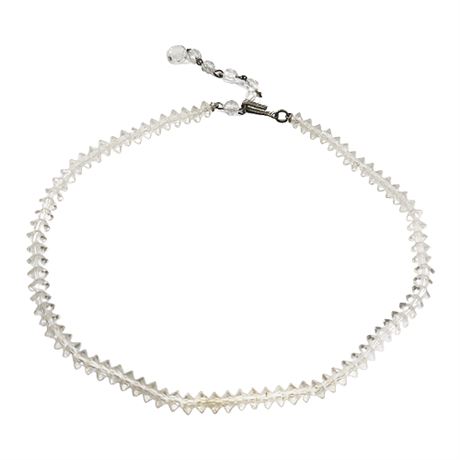 Clear Crystal Bead Choker Necklace