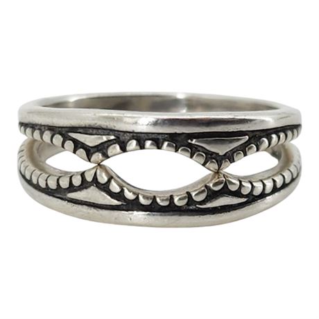 Vtg SHUBE Sterling Silver Ring Jacket Pair, Sz 6.75