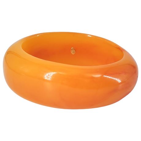 Signed Kenneth Lane Chunky Asymmetrical Lucite Swirl Bangle Bracelet