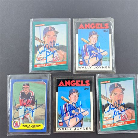 5 Wally Joyner Signed Cards