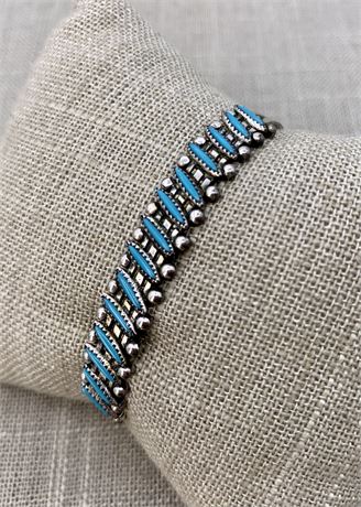 Classic Sterling Silver Southwestern Native American Cuff Bracelet