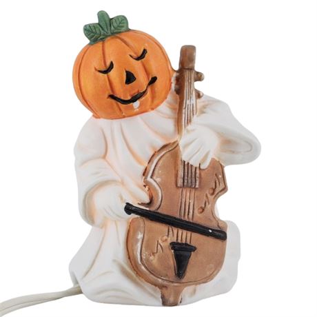 Vintage Porcelain Bisque Halloween Jack-O-Lantern Ghost Nightlight