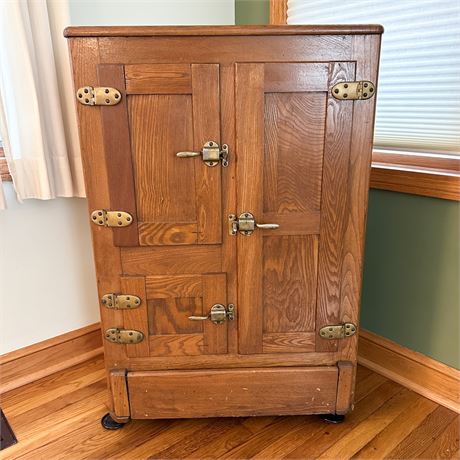 Antique Oak Refrigerator Ice Box
