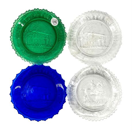 Lot of Four Vintage Heisey Glass Museum Cup Plates