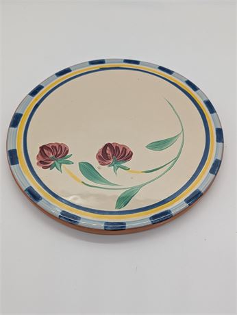 Lenox Poppies on Blue Portugal Terra Cotta Pottery Trivet