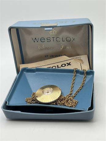 Westclox 17 jewels necklace watch with box