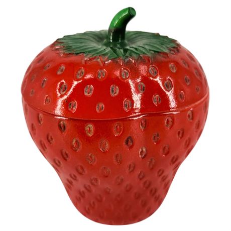 Vintage Hazel Atlas Ceramic Strawberry Jam Jar