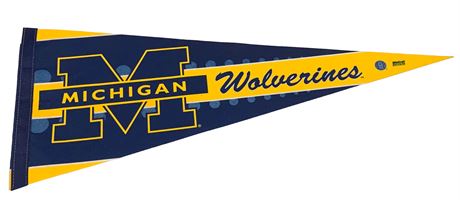 30” Wool Felt Michigan University Wolverines College Football Pennant