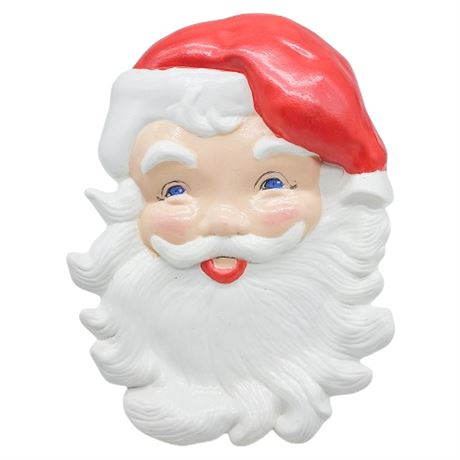 Vintage Hand Painted Ceramic Santa Claus Wall Hanging