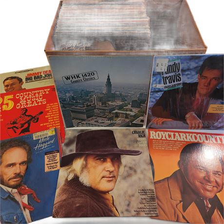 Huge Vintage Vinyl Classic Country Record Lot, 12"