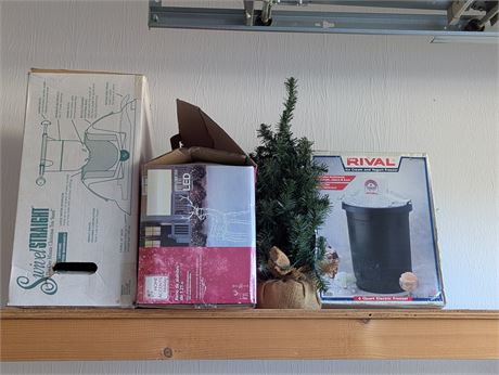 Shelf Lot - Ice Cream Maker, Christmas Lights, Tree Stand