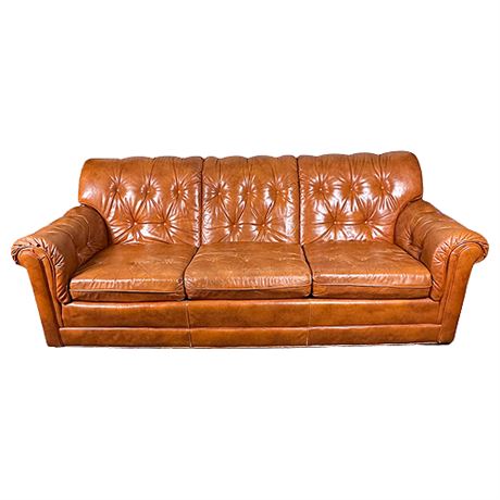 Vintage Fairfield Tufted Leather Sofa