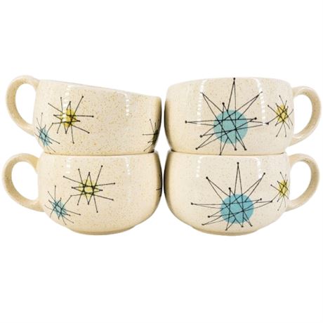 Vintage Lot of 4 Franciscan Starburst Coffee Cups