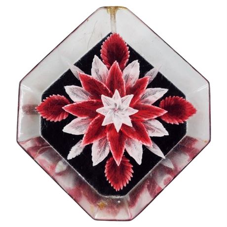Vintage Reverse Carved Lucite Flower Brooch