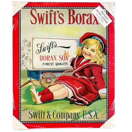 Vintage Swift's Borax Ad Reproduction Tin Sign