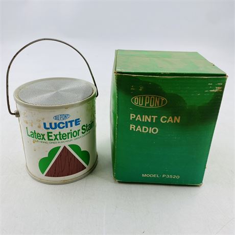 NOS Lucite Paint Can Radio