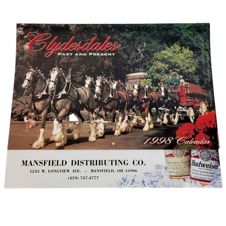 Anheuser-Busch Season's Greetings Clydesdale Calendar for 1998