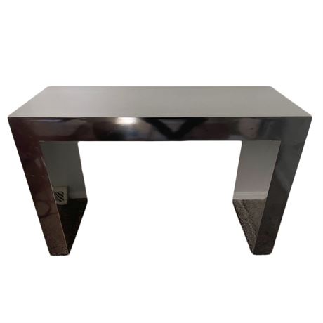 Vintage Modern Black Lacquer Console Table