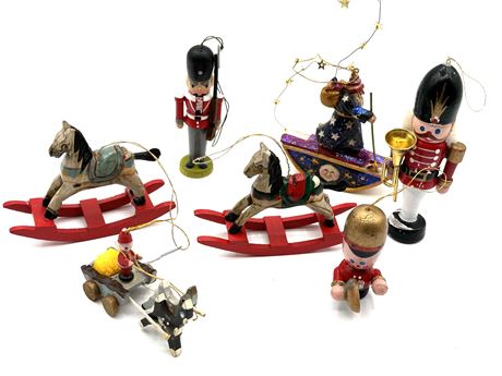 Wood Ornaments with Rocking Horses