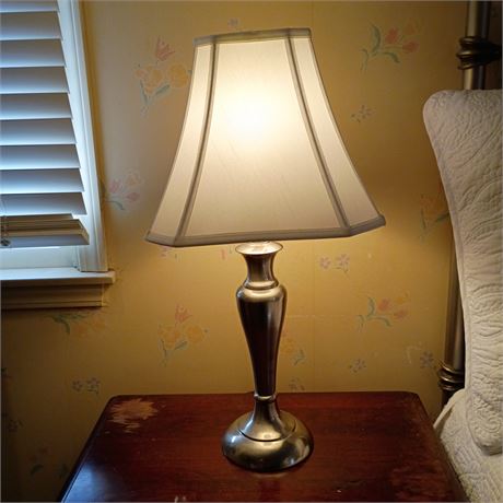 Brushed Nickel Table Lamp with Bell Shade