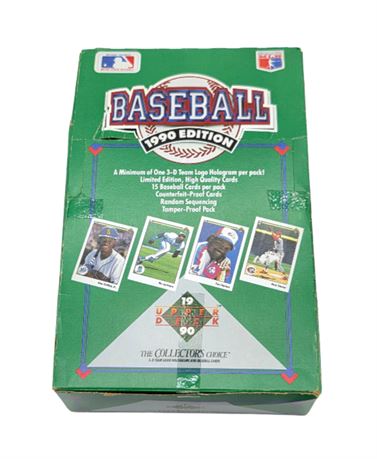 1990 Upper Deck Box of Baseball Cards 36 Packs