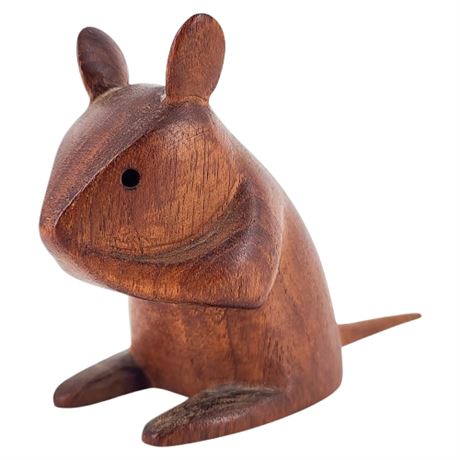 Mid-Century Java Teak Italian Mouse Figurine
