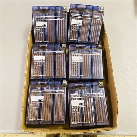 6 NOS 6v Motorcycle Batteries