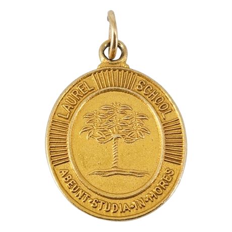 Vintage 14K Gold Laurel School Charm