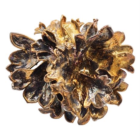 Artisan Made 3 Dimensional Cast Metal Flower Pendant
