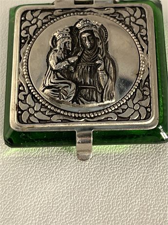 Vintage silver rosary box