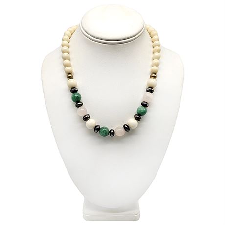 Sterling Silver & Gemstone Bead Necklace