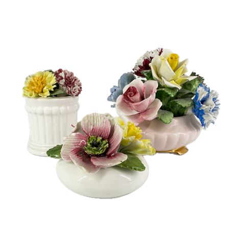 Lot of Vintage Bone China Flower Figurines