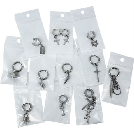 New in Packages Rocker Hoop Earring Lot