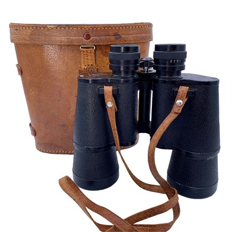 Vintage Schooner 16x50 Field Gear Sporting Binoculars in Leather Case