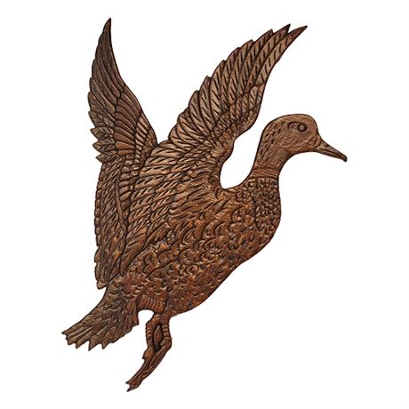 Mid-Century Hand Carved Duck Wall Hanging