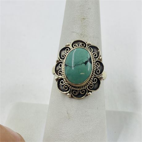 7g Sterling Turquoise Ring Size 8.25