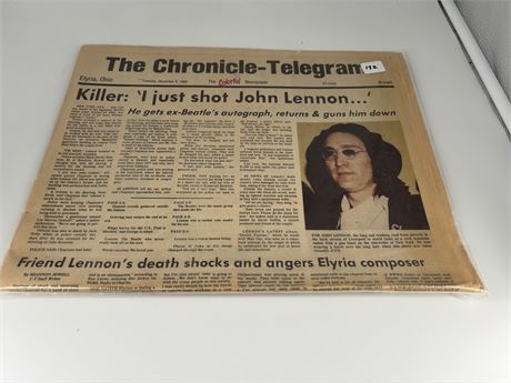 Chronicle Telegram--John Lennon Death