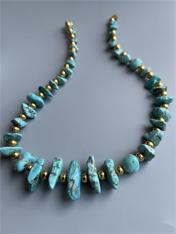 Native American turquoise beaded necklace