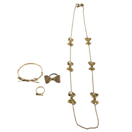 J. Crew / Kate Spade Gold-Tone Necklace, Bracelet, and Ring Lot