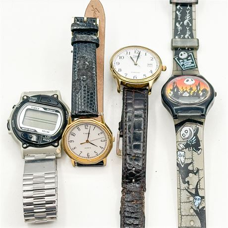 Lot of 4 Gold & Silver Tone Vintage Watches