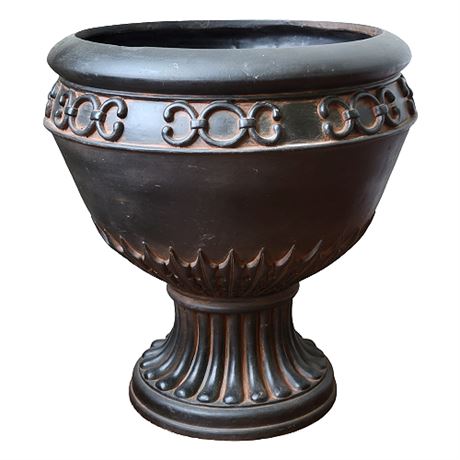 Large Footed Black Resin Planter