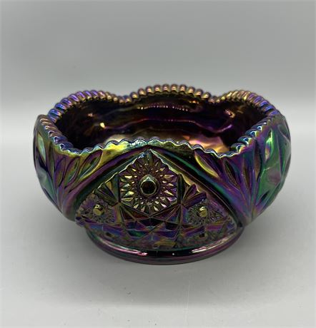 LE Smith Carnival Glass Bowl