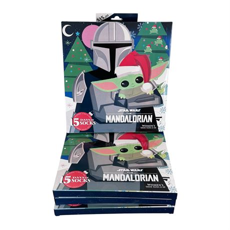 Four (4) Boxes of Mandalorian "15 Days of Socks"