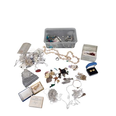 Avon Kangaroo, Shells, Silver Tone, Gold Stone and More Costume Jewelry