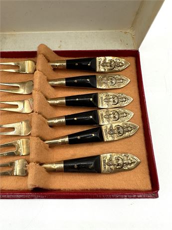 Vintage Set Hors d'oeuvre Forks - Six