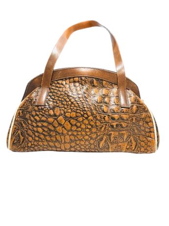 Vtg Leather Danier Faux Crocodile Textured Purse - Italy