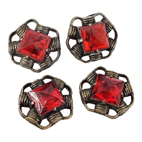 Lot Vintage\ Red Glass Buttons