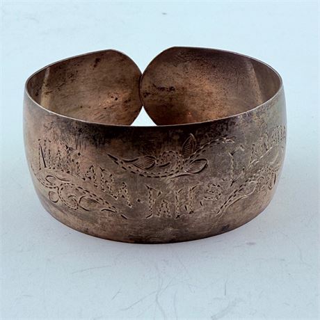 20.7g Antique Niagara Falls Sterling Bracelet - 2.25”